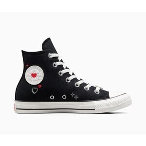 CONVERSE Chuck Taylor All Star Y2K Heart Sneakers Black White Womens Size US 8.5